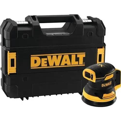 Slefuitor orbital DeWALT DCW210NT-XJ, 18 V, Cutie depozitare TSTAK, Fara acumulatori si incarcator (Negru/Galben)