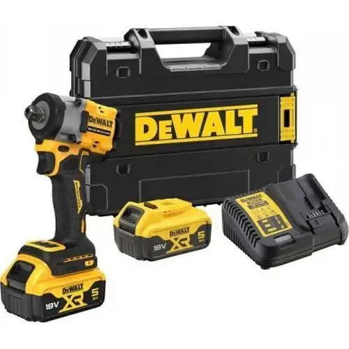 Masina de insurubat cu impact DeWALT DCF922P2T-QW, 2500 rpm, 406/610 Nm, 1/2inch + 2x Acumulatori 18V 5.0 Ah, Incarcator si Valiza TSTAK