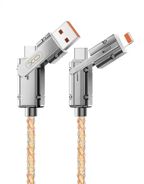Cablu Date si Incarcare USB-C / USB-A - USB-C / Lightning XO Design NB276, 60W, 1m, Gri