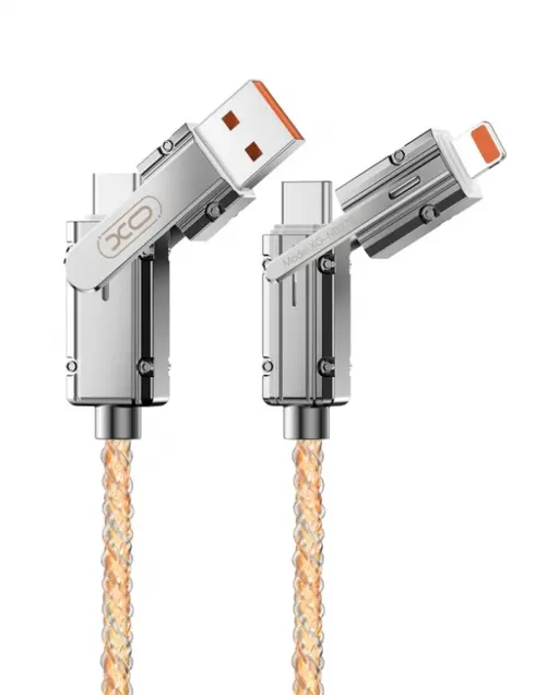 Cablu Date si Incarcare USB-C / USB-A - USB-C / Lightning XO Design NB276, 60W, 1m, Gri