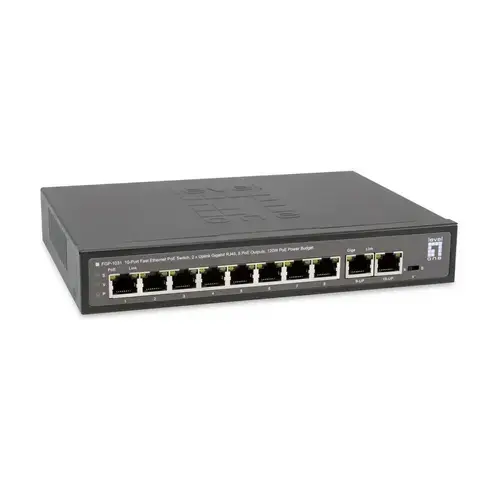 Switch LevelOne FGP-1031, Fast Ethernet, 10 Porturi, PoE (Negru)