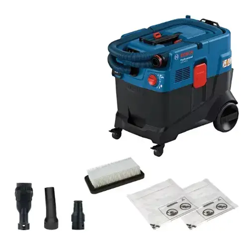 Aspirator industrial BOSCH Professional GAS 400 A, 1200 W, rezervor 28 l, 80 l/s, 240 mbar (Albastru/Negru)