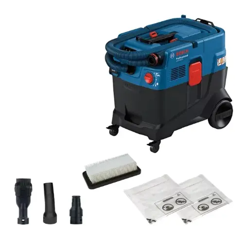 Aspirator industrial BOSCH Professional GAS 400 A, 1200 W, rezervor 28 l, 80 l/s, 240 mbar (Albastru/Negru)