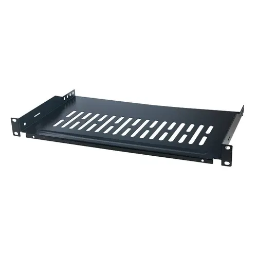Raft fix Logilink SF1C35B, 1U Pentru rack 19″, adancime 250mm, Sarcina maxima 10 kg, Vopsea antistatic, Otel 1.5 mm (Negru)