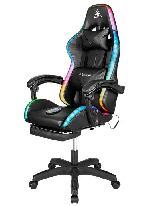 Scaun Gaming Kruger&Matz KM0790-BLED+, Masaj (Negru)