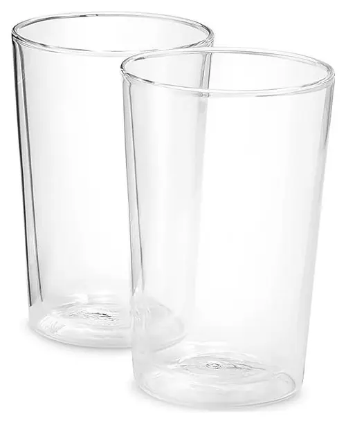 Set 2 pahare De'Longhi DLSC319, 480 ml, Perete dublu, Sticla borosilicata (Transparent)