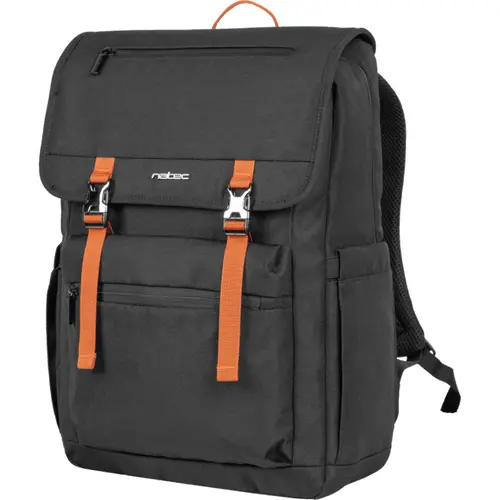 Rucsac laptop Natec NIALA GINGER 15.6inch, Polyester,  Negru/Portocaliu