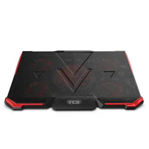 Cooler laptop Inca INC-611GMS, 17inch, 5 ventilatoare, 76.35 CFM, 1200 RPM (Negru/Rosu)