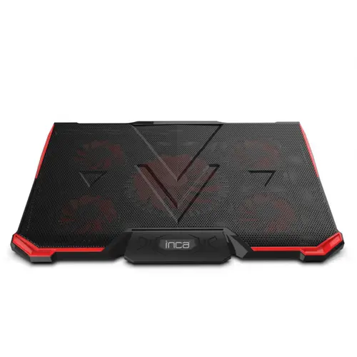Cooler laptop Inca INC-611GMS, 17inch, 5 ventilatoare, 76.35 CFM, 1200 RPM (Negru/Rosu)