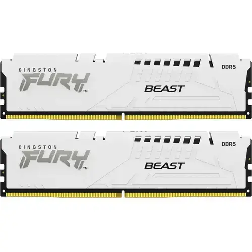 Memorii Kingston FURY Beast White, 32 GB (2x16GB), DDR5, 6000 MHz, CL30, EXPO
