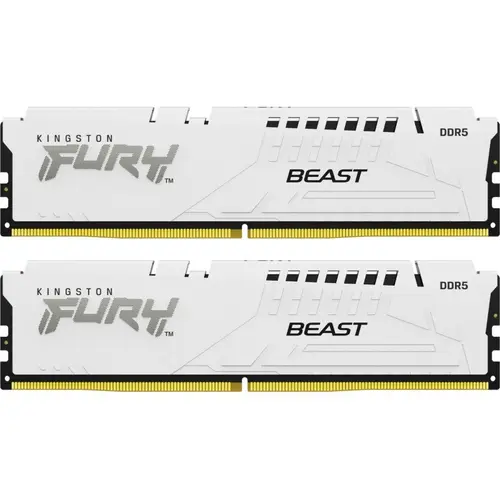Memorii Kingston FURY Beast White, 32 GB (2x16GB), DDR5, 6000 MHz, CL30, EXPO