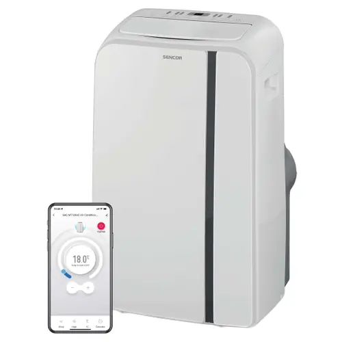 Aparat de aer conditionat mobil Sencor MT1240C, 12000 BTU, 4 viteze, Wi-Fi, 42-47 m2 (Alb)