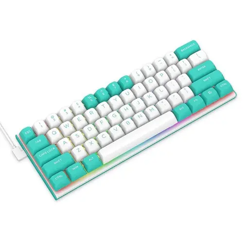 Tastatura Gaming Mecanica Redragon Fidd, iluminare RGB, Cu fir, Switch magnetic roz, Layouy US (Alb/Albastru)
