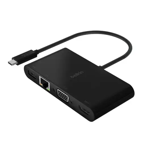 Docking Station Belkin AVC004BTBK, USB-C, VGA, HDMI, RJ-45 100W (Negru)