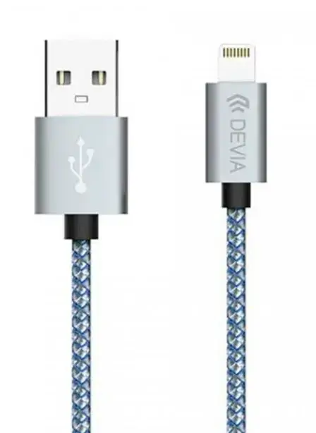 Cablu de date Devia Tube DVCTBLGH, Lightning, 1m (Gri)