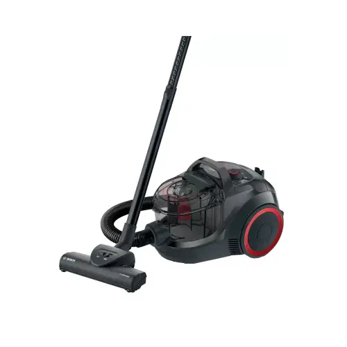 Aspirator fara Sac Bosch BGS21POW2 Serie 4, Filtru igienic HEPA, Power AirCycle, 2 litri, 750 W, 78 dB (Negru/Rosu)