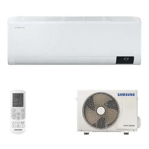 Aparat de aer conditionat Samsung Windfree Comfort 2025 AR60F09C1AWNEU/AR60F09C1AWXEU, 9000 BTU, Clasa A++/A++, Inverter, Wi-Fi, SmartThings, Autocuratare, Auto-restart (Alb)