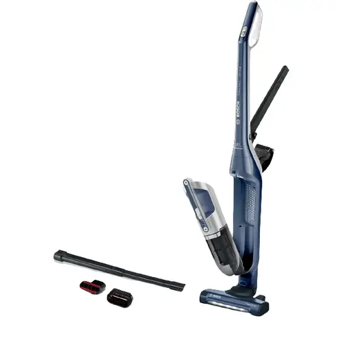 Aspirator vertical 2 in 1 cu acumulatori Bosch BCH3K2851 Flexxo Gen2 28Vmax , Serie 4, Autonomie 55 minute, Recipient 0.4 l,Tehnologia litiu-ion de la Bosch, Filtru lavabil, Perie AllFloor Power cu LED-uri (Albastru)