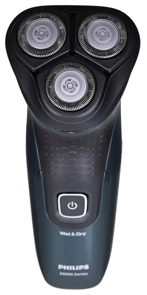 Aparat de ras electric Philips X3052/00, Autonomie 45 minute, 3 capete, Trimmer, Umed/Uscat (Negru/Verde)