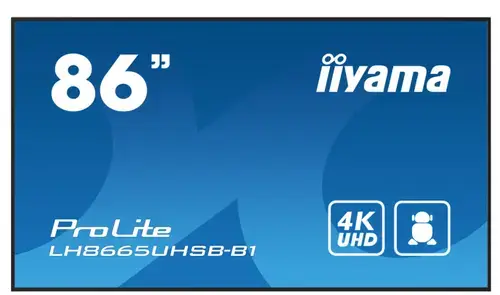 Ecran Profesional IPS LED iiyama ProLite 86inch LH8665UHSB-B1, UHD (3840 x 2160), HDMI, DisplayPort, Boxe (Negru)