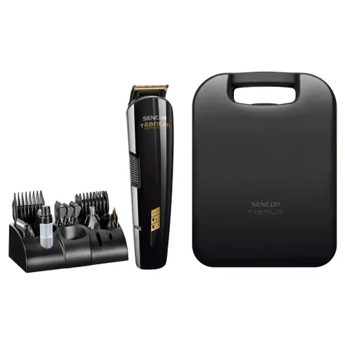 Set aparat de tuns Sencor SHP8305BK, Autonomie 60 minute, 12 accesorii (Negru)