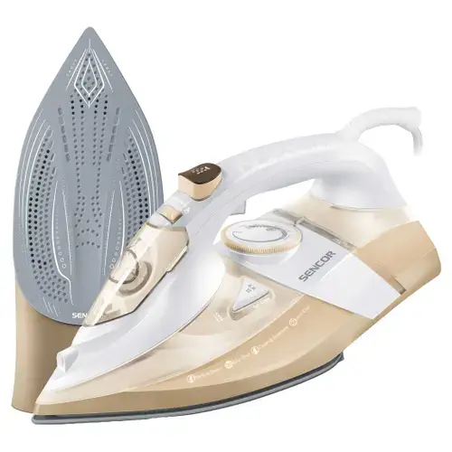 Fier de calcat Sencor SSI8310GD, 3200 W, Debit de abur 45 g/min, Jet de abur 195 g/min, (Alb/Auriu)