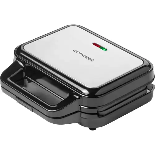 Sandwich-maker Concept SV3070, 900 W, 4 in 1, XXL, 4 seturi de placi interschimbabile , Placi cu suprafata anti-aderenta (Negru/Argintiu)