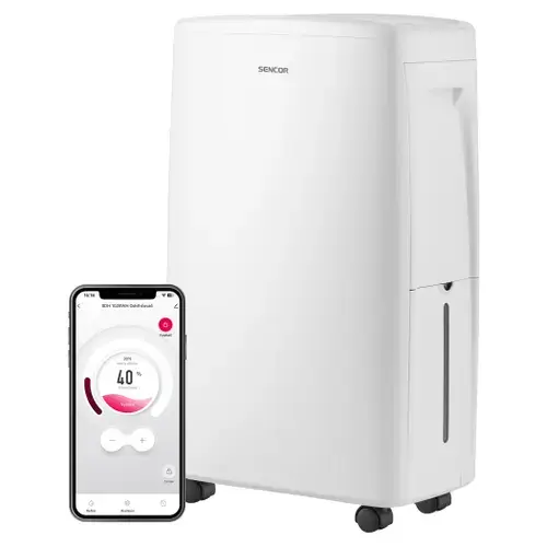 Dezumidificator Smart Portabil Sencor SDH1028WH, 235 W, Pentru camere 18-35 mp, Timer, 10 l/zi (Alb)