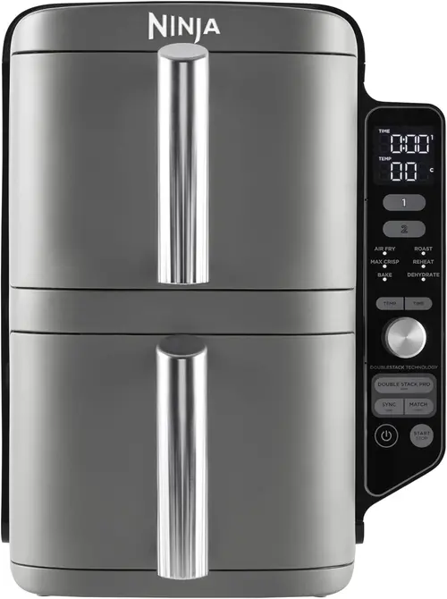 Friteuza cu aer cald Ninja SL400EU Double Stack XL, 9.5 l, 2470 W, 6 programe (Gri)