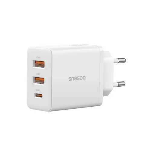 Incarcator retea Baseus Cube, 30W, 2x USB-A, 1x USB-C, Fast Charge (Alb)