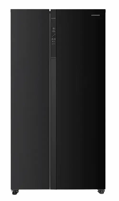 Side by side Heinner HSBS-HM532NFBKE++, Full No frost, compresor Inverter, clasa energetica E, display LED cu control touch, 532L (Negru)