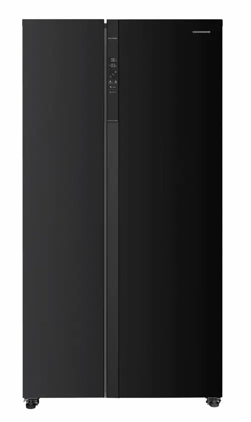 Side by side Heinner HSBS-HM532NFBKE++, Full No frost, compresor Inverter, clasa energetica E, display LED cu control touch, 532L (Negru)