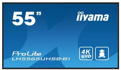 Ecran Profesional IPS LED iiyama ProLite 54.6inch LH5565UHSB-B1, UHD (3840 x 2160), HDMI, DisplayPort, Boxe (Negru)