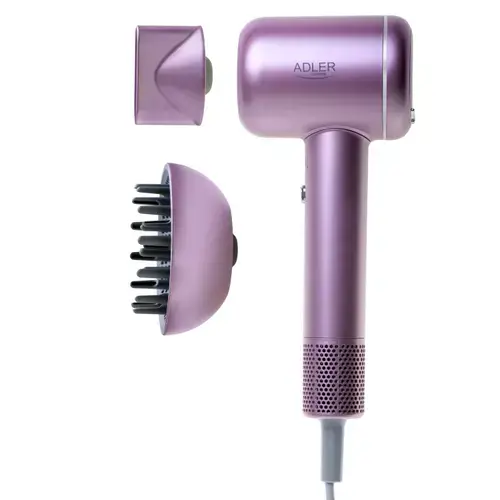 Uscator de par Adler 2270p, 1600 W, 3 setari de temperatura, 3 viteze, Ecran LED, 110.000 rpm (Mov)