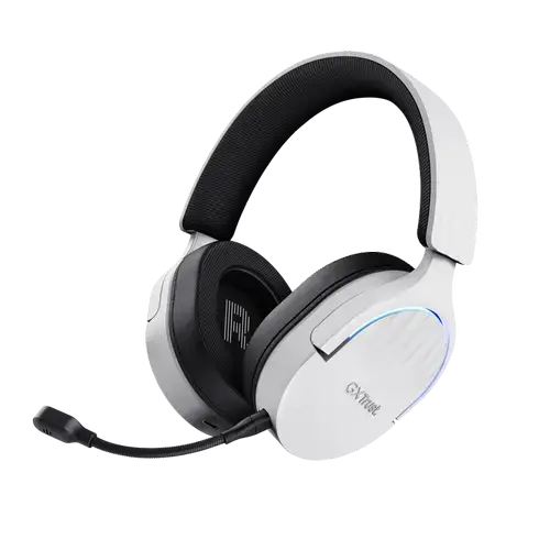Casti Gaming Trust GXT 491W Fayzo, Cu fir, Bluetooth, Microfon, iluminare RGB (Alb)