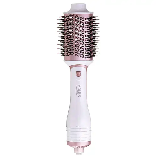 Perie electrica 5 in 1 Adler AD 2027, 1200 W, 2 setari de temperatura, 5 accesorii interschimbabile (Alb/Roz)
