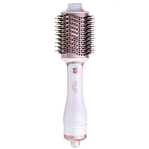 Perie electrica 5 in 1 Adler AD 2027, 1200 W, 2 setari de temperatura, 5 accesorii interschimbabile (Alb/Roz)
