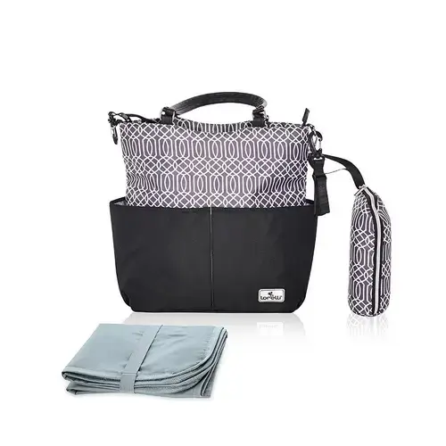 Geanta accesorii bebelusi Lorelli Laura, compartimentata (Negru)