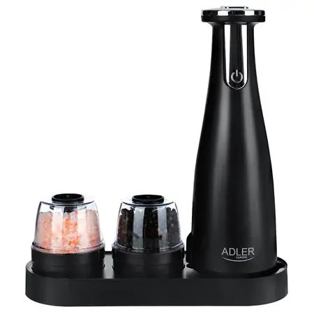 Rasnita electrica de condimente cu 3 recipiente Adler AD 4449b, 7 W, 150 ml, Auto oprire (Negru)