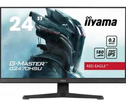 Monitor Fast IPS LED Iiyama 23.8inch G2470HSU-B6, Full HD (1920 x 1080), Boxe, 180 Hz, 0.2 ms (Negru)