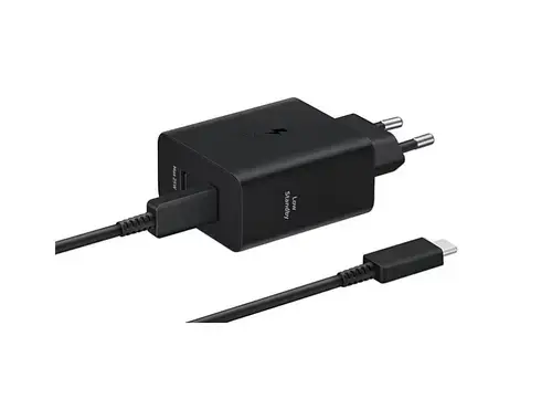 Incarcator retea Samsung EP-T5020XBEGEU, 50 W, 2x USB Type-C, PD (Negru)