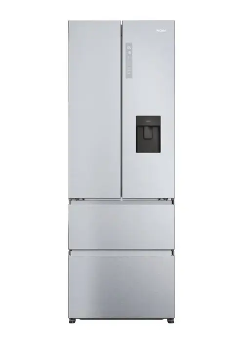 Side by Side Haier HFR5720EWMG, Total No Frost, 477 l, H 201 cm, Clasa E, Dozator apa (Argintiu)