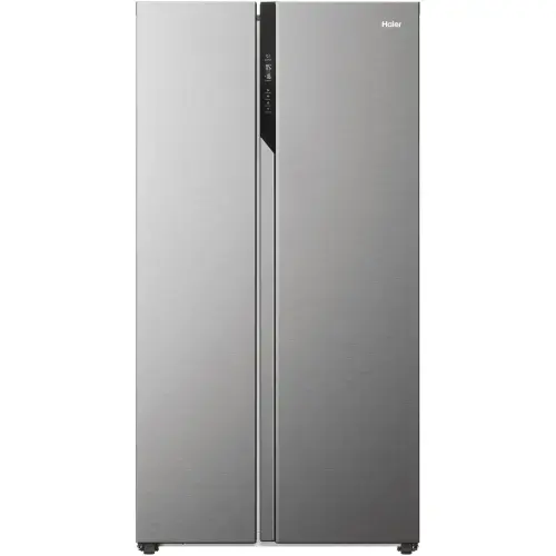 Side by side Haier HSR5918DNMP, 528 l, Total No Frost, Multi air flow, Clasa D, SuperCooling, SuperFreezing, Holidays, H 177 cm (Inox)
