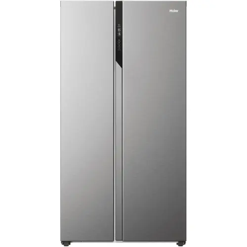 Side by side Haier HSR5918DNMP, 528 l, Total No Frost, Multi air flow, Clasa D, SuperCooling, SuperFreezing, Holidays, H 177 cm (Inox)