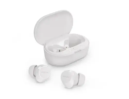 Casti True Wireless Philips TAT1209WT/00, Bluetooth 5.3, Control tactil, IPX4 (Alb)
