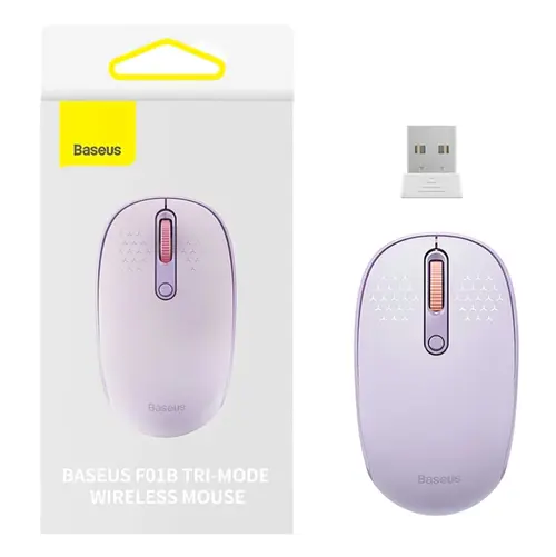 Mouse Wireless Baseus F01B Tri-Mode, 1600 DPI, Bluetooth / Wi-Fi (Mov)