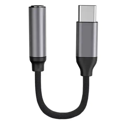 Adaptor audio Baseus CATL54-0G, USB Type-C la mufa Jack 3.5 mm mama, Mic si Portabil, Plug and Play (Negru)