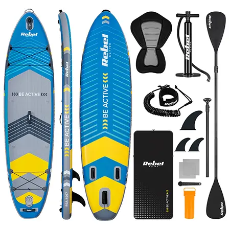 Set placa gonflabila SUP REBEL ACTIVE PADDLE RBA-4507-BL, 335 x 84 x 15 cm (Albastru)