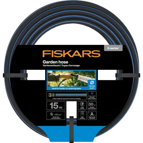 Furtun pentru gradina 15 m, Fiskars X-Series, lungime 15 m, diametru 1/2