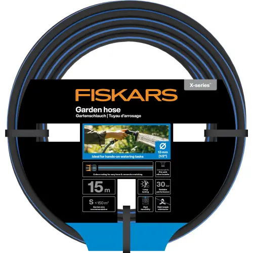 Furtun pentru gradina 15 m, Fiskars X-Series, lungime 15 m, diametru 1/2